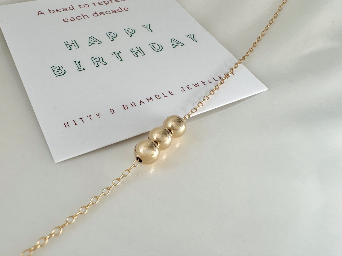 30th Birthday Gold Filled Bead Necklace