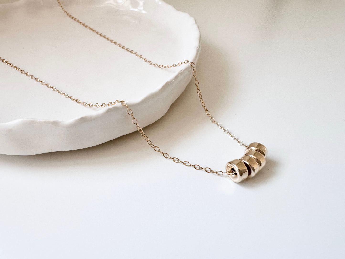 40th Birthday Gold Filled Rondelle Bead Necklace
