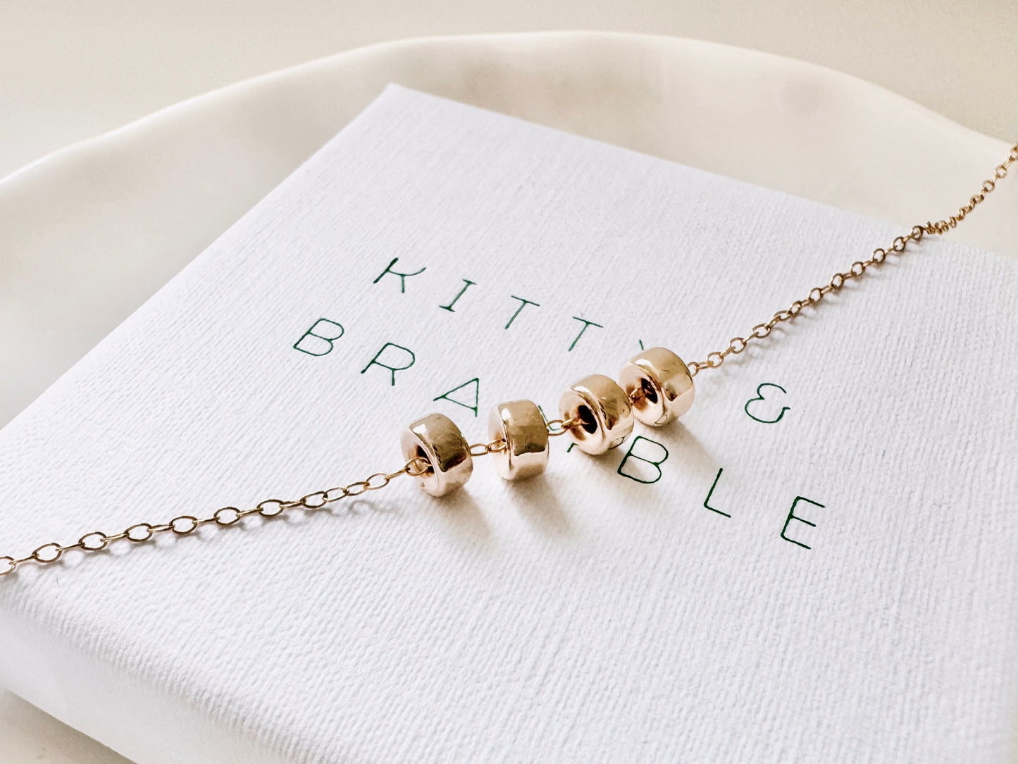 40th Birthday Gold Filled Rondelle Bead Necklace