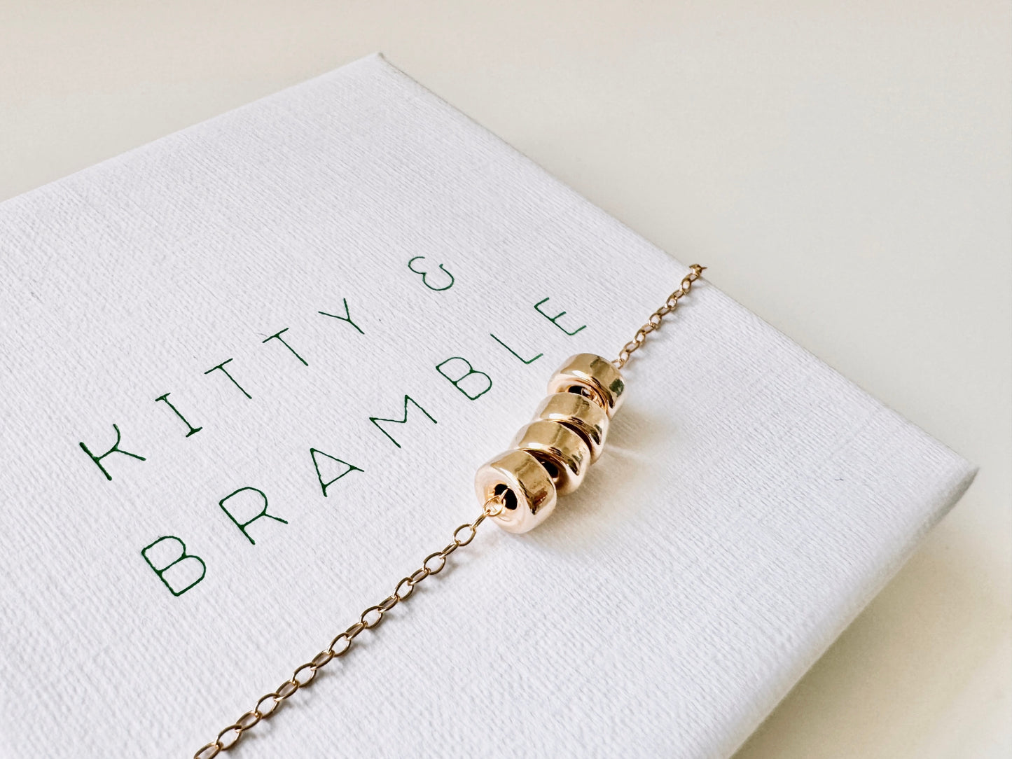40th Birthday Gold Filled Rondelle Bead Necklace