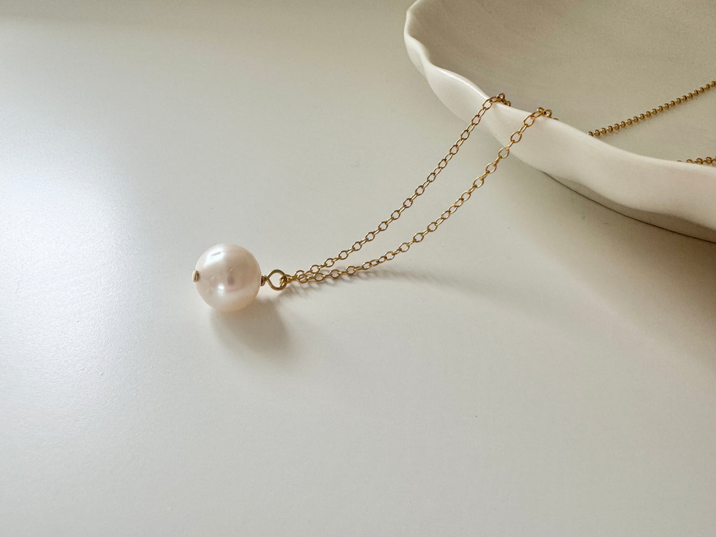 Gold Filled Freshwater Pearl Pendant Necklace, Gift for her