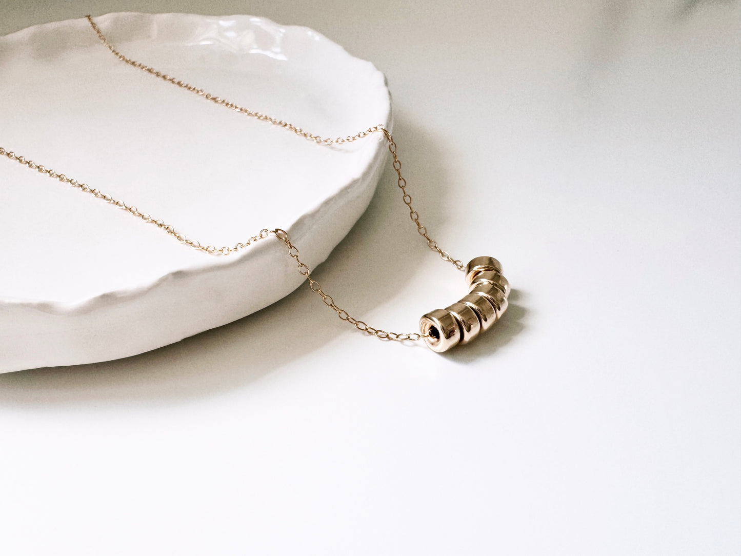60th Birthday Gold Filled Rondelle Bead Necklace