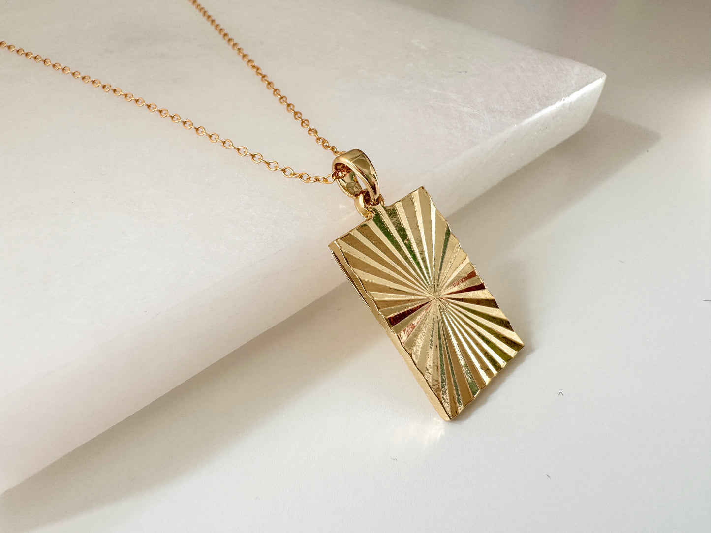 Gold Plated Sunburst Pendant