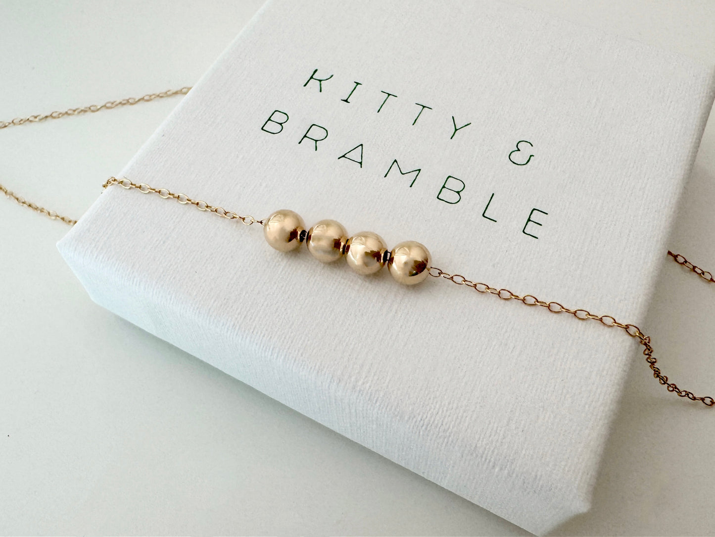 40th Birthday Gold Filled Bead Necklace