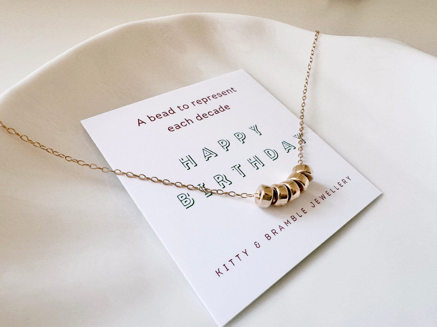 50th Birthday Gold Filled Rondelle Bead Necklace