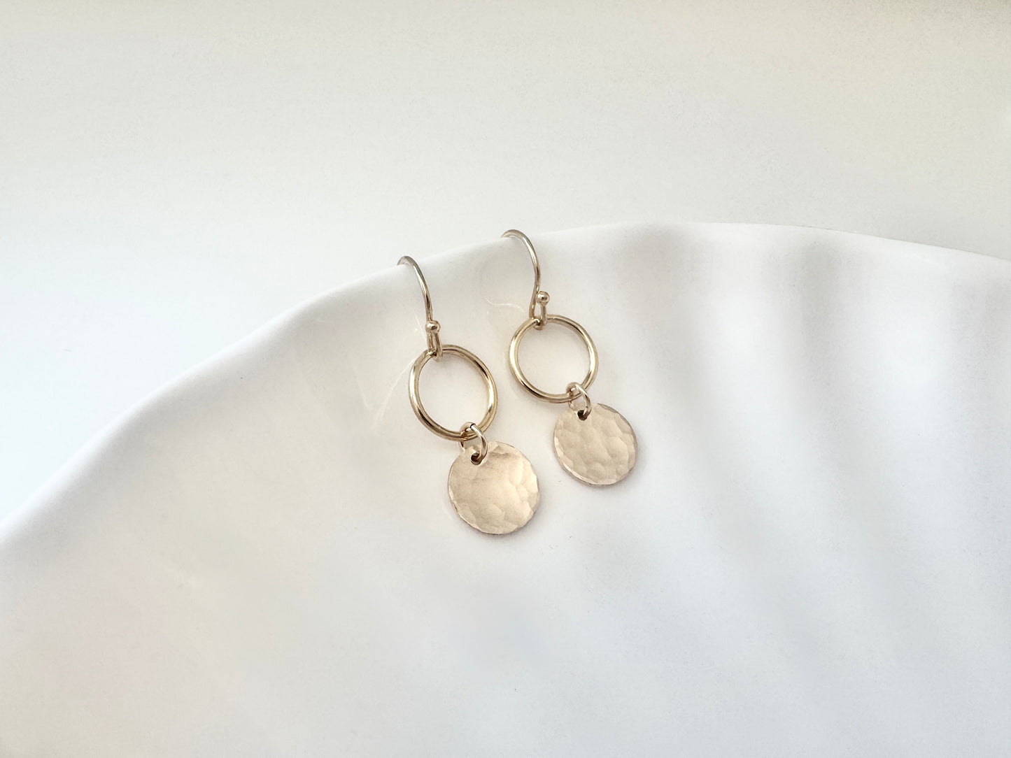 Gold Filled Disc & Hoop Earrings