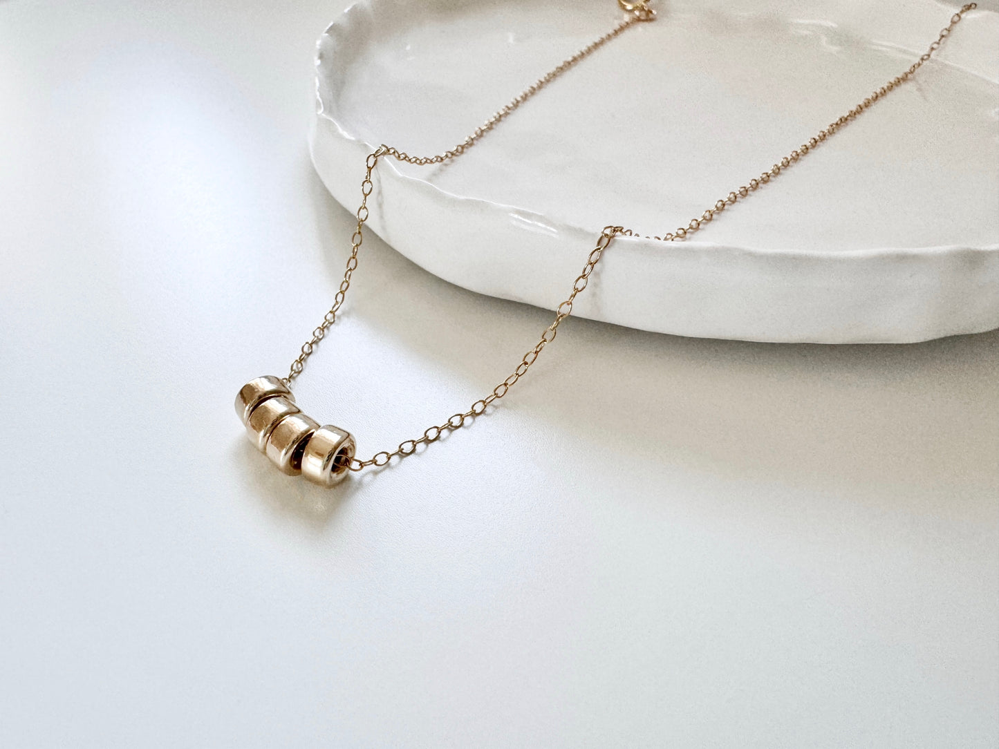 40th Birthday Gold Filled Rondelle Bead Necklace