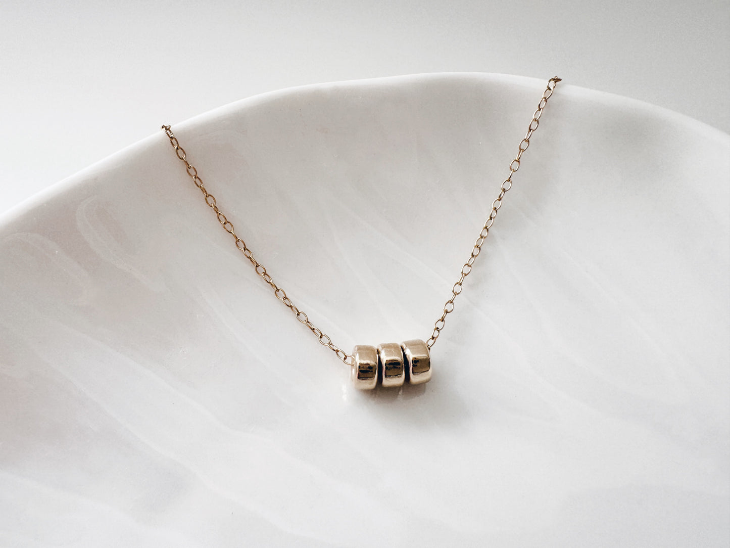 30th Birthday Gold Filled Rondelle Bead Necklace