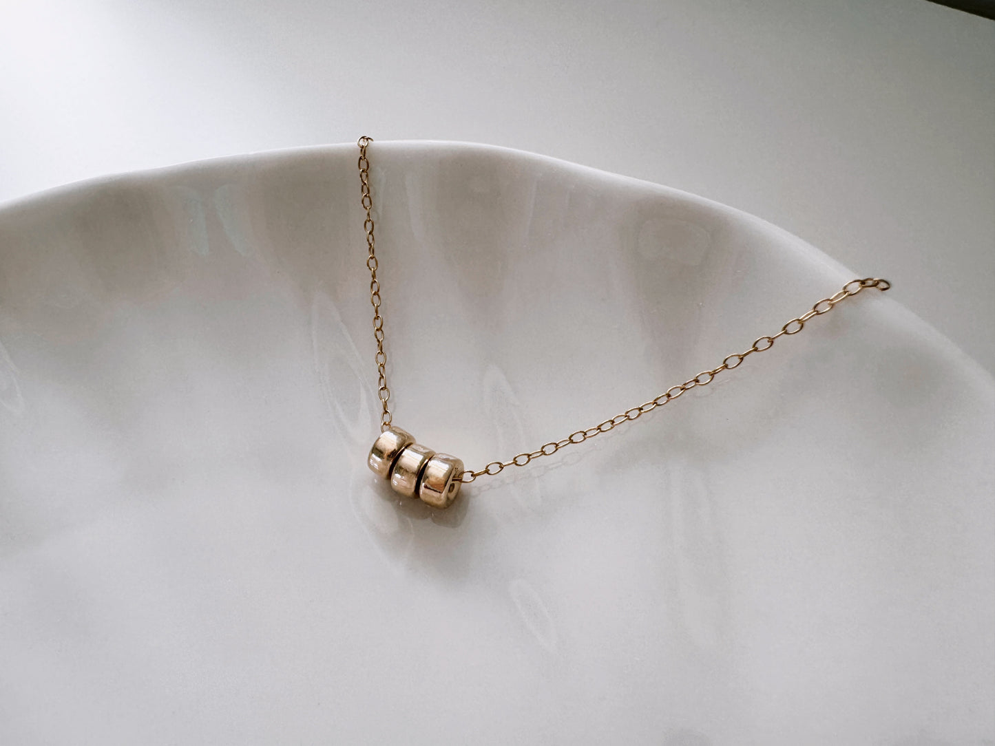 30th Birthday Gold Filled Rondelle Bead Necklace