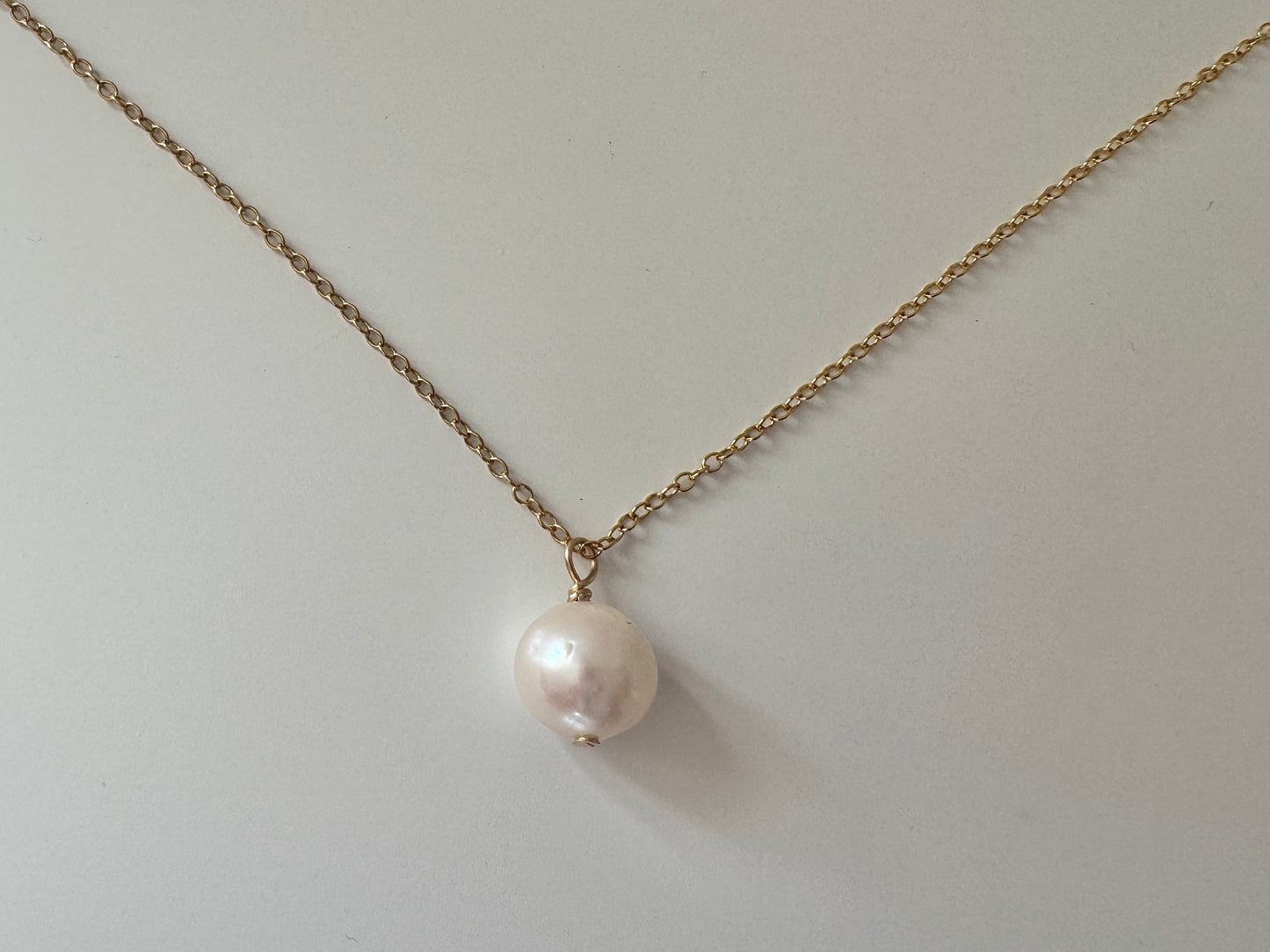 Gold Filled Freshwater Pearl Pendant Necklace, Gift for her