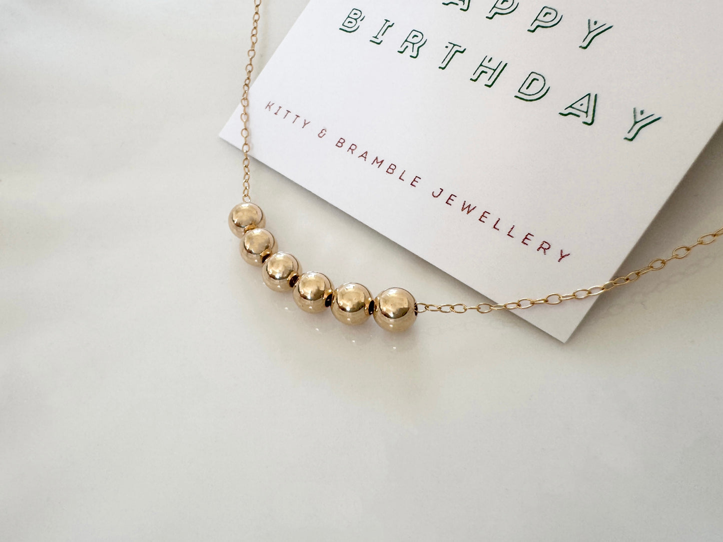 60th Birthday Gold Filled Bead Necklace