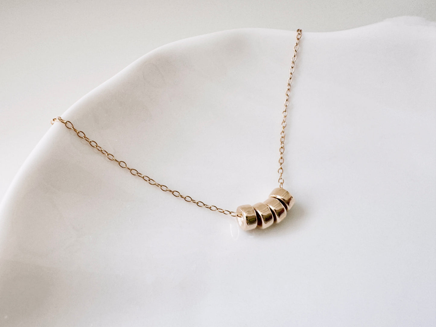 40th Birthday Gold Filled Rondelle Bead Necklace