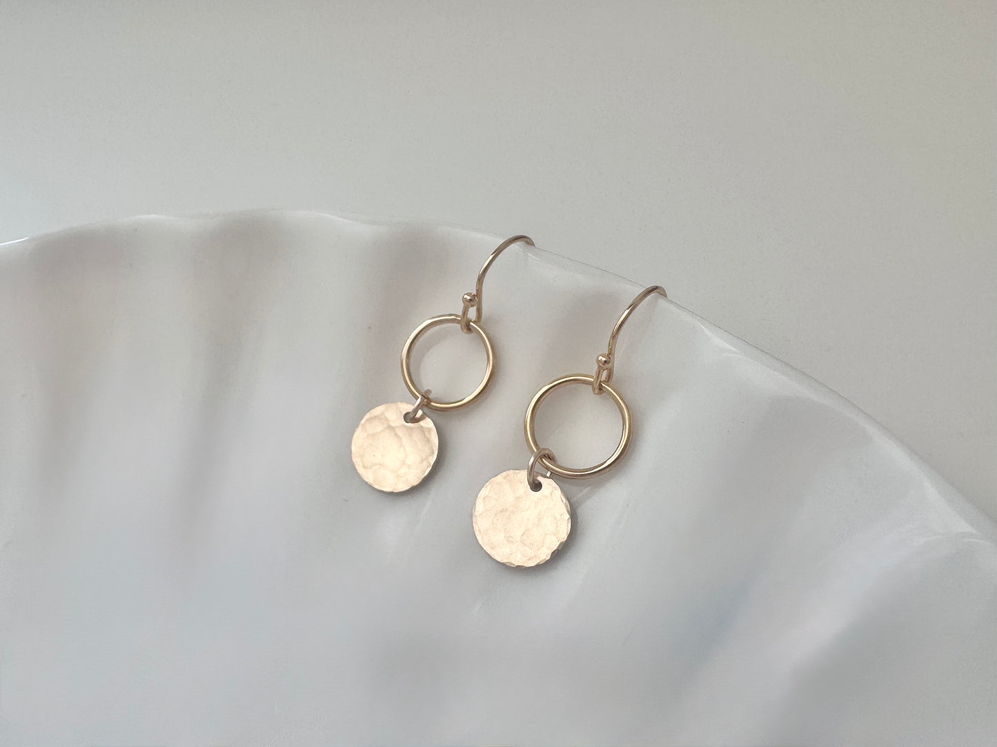 Gold Filled Disc & Hoop Earrings