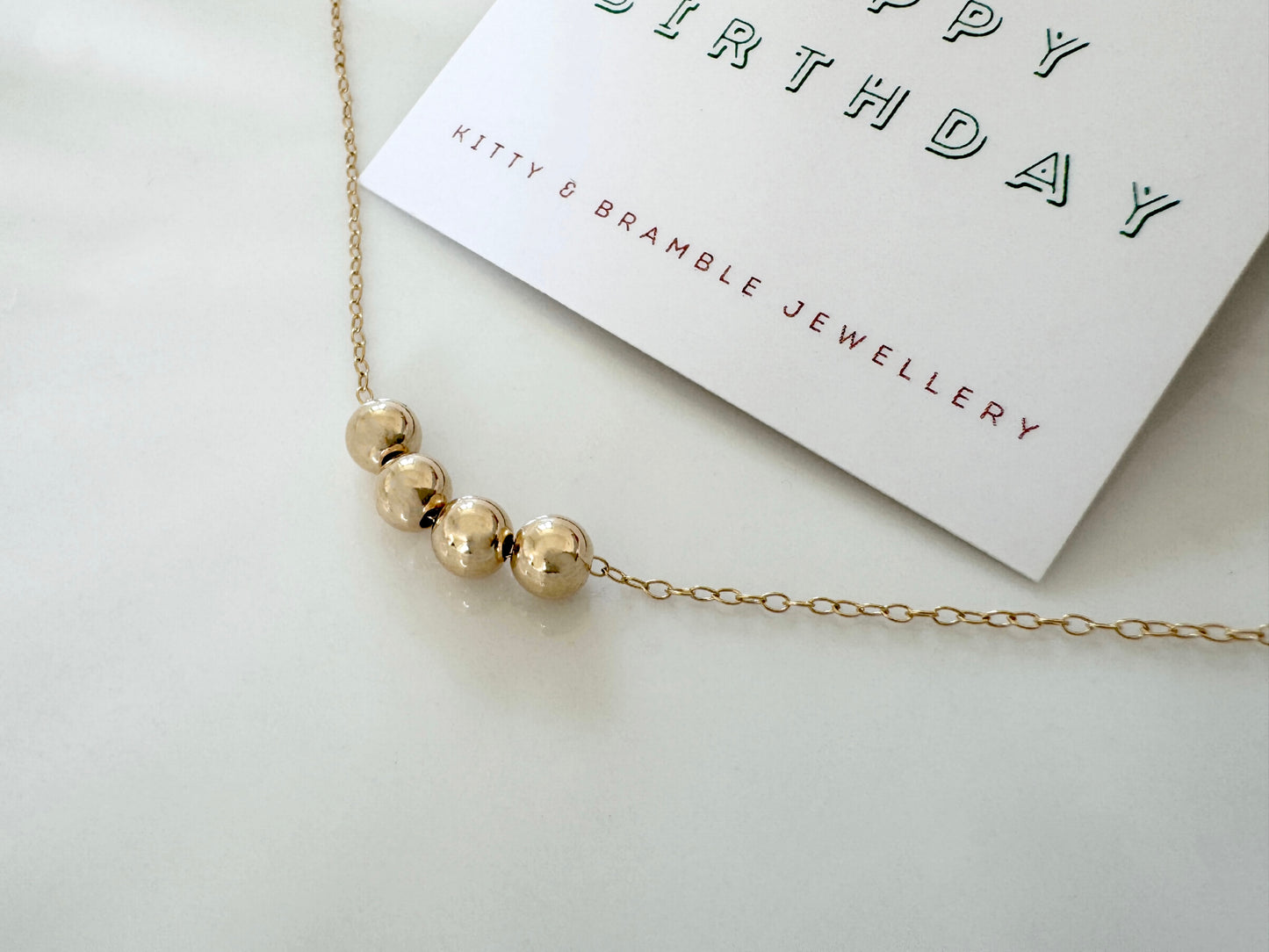 40th Birthday Gold Filled Bead Necklace