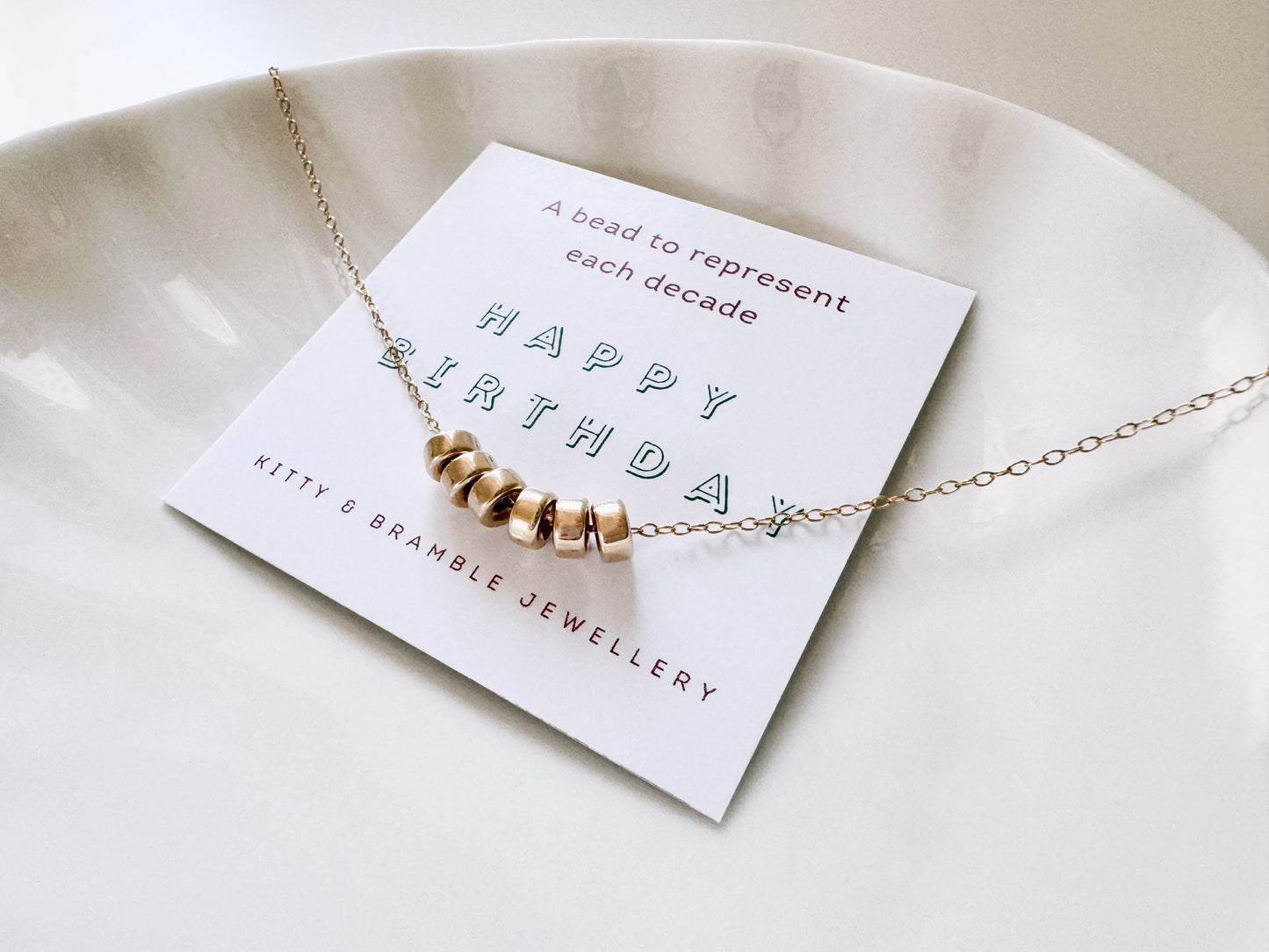 60th Birthday Gold Filled Rondelle Bead Necklace