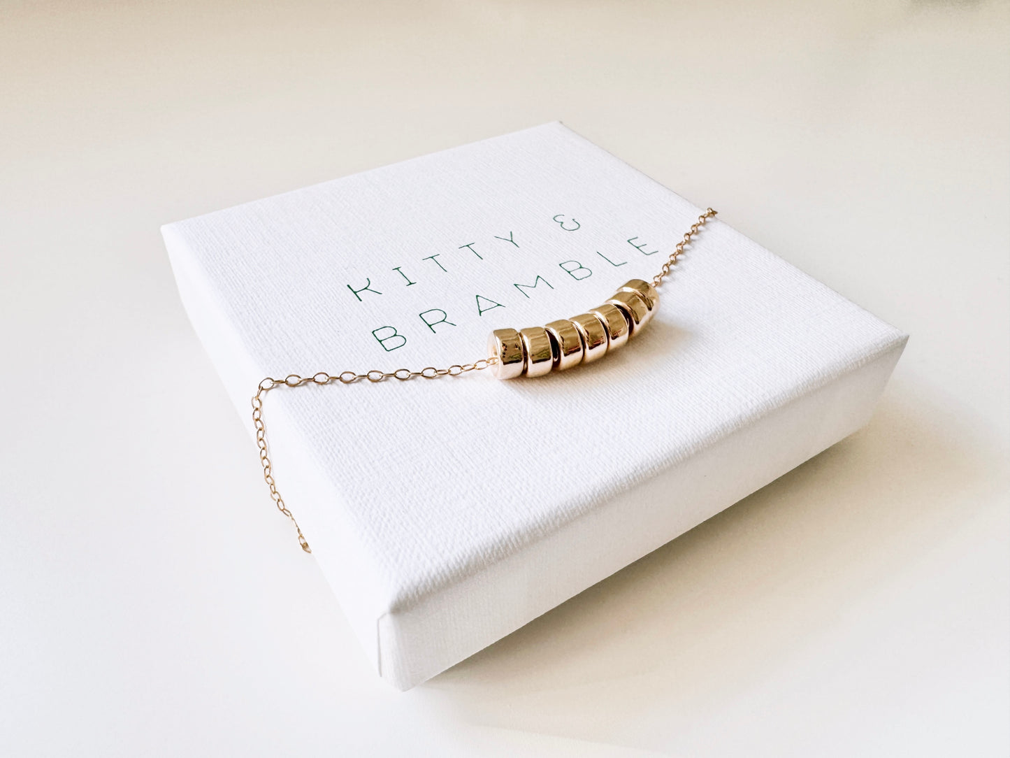 70th Birthday Gold Filled Rondelle Bead Necklace