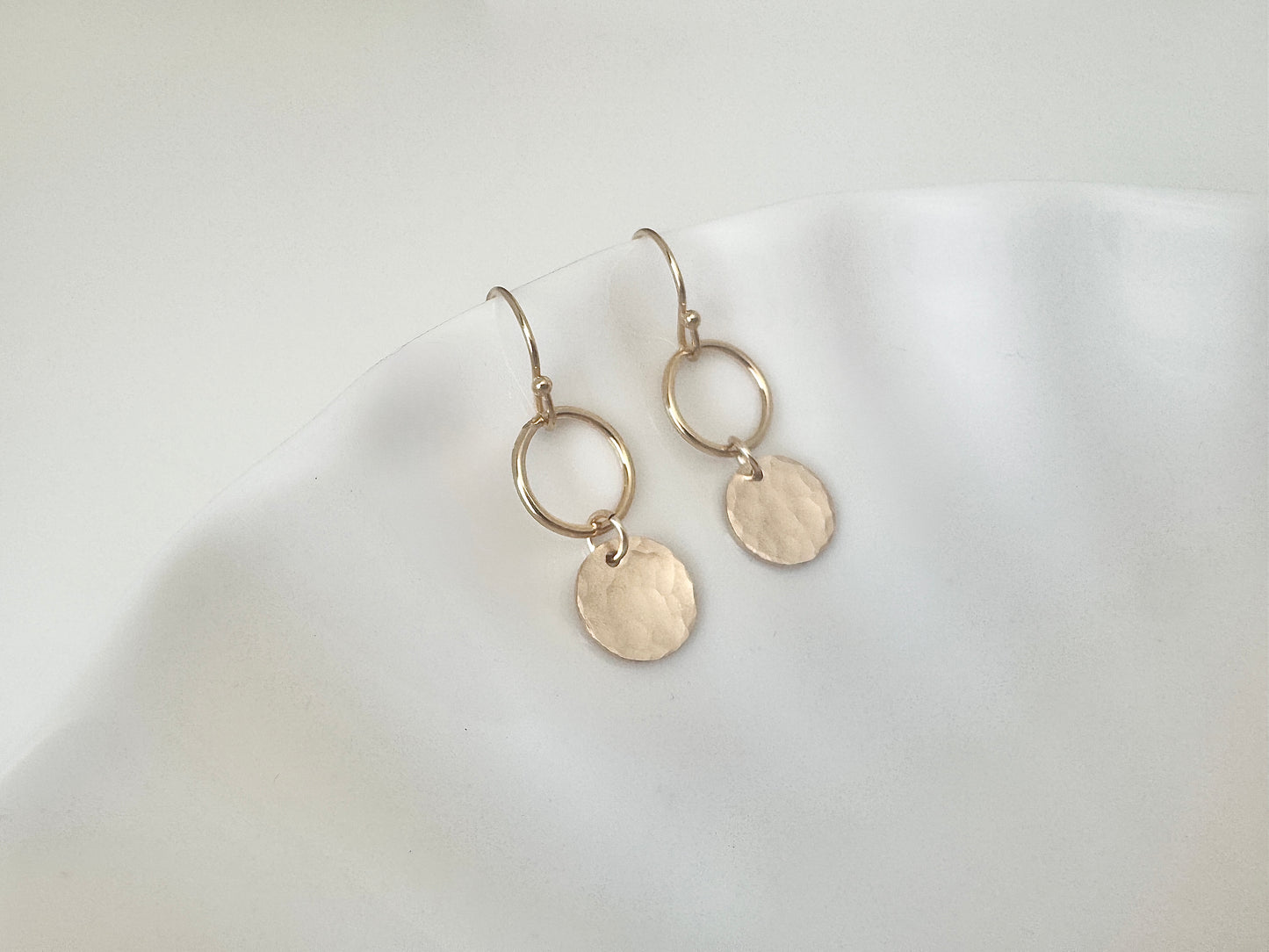 Gold Filled Disc & Hoop Earrings