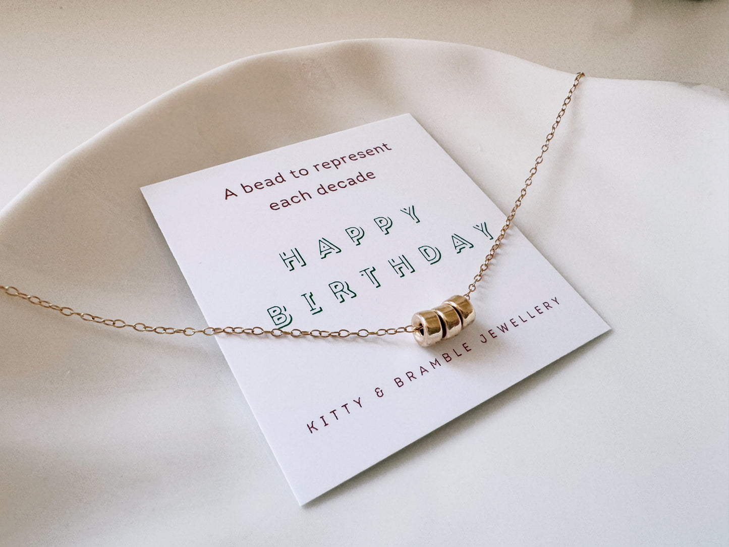 30th Birthday Gold Filled Rondelle Bead Necklace