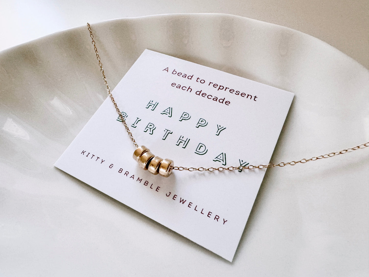 40th Birthday Gold Filled Rondelle Bead Necklace