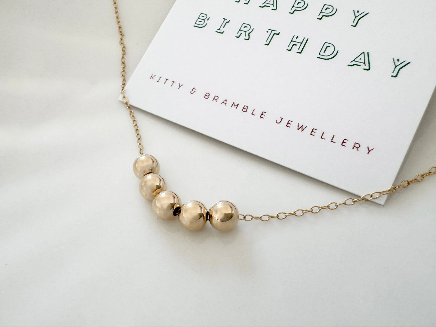50th Birthday Gold Filled Bead Necklace