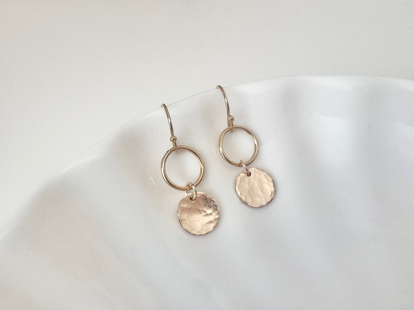 Gold Filled Disc & Hoop Earrings