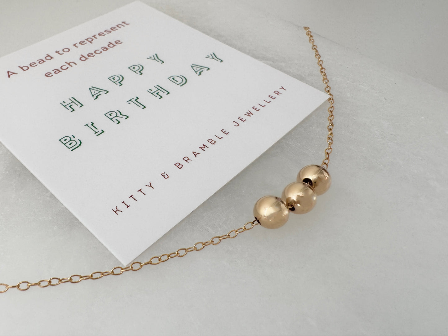 30th Birthday Gold Filled Bead Necklace