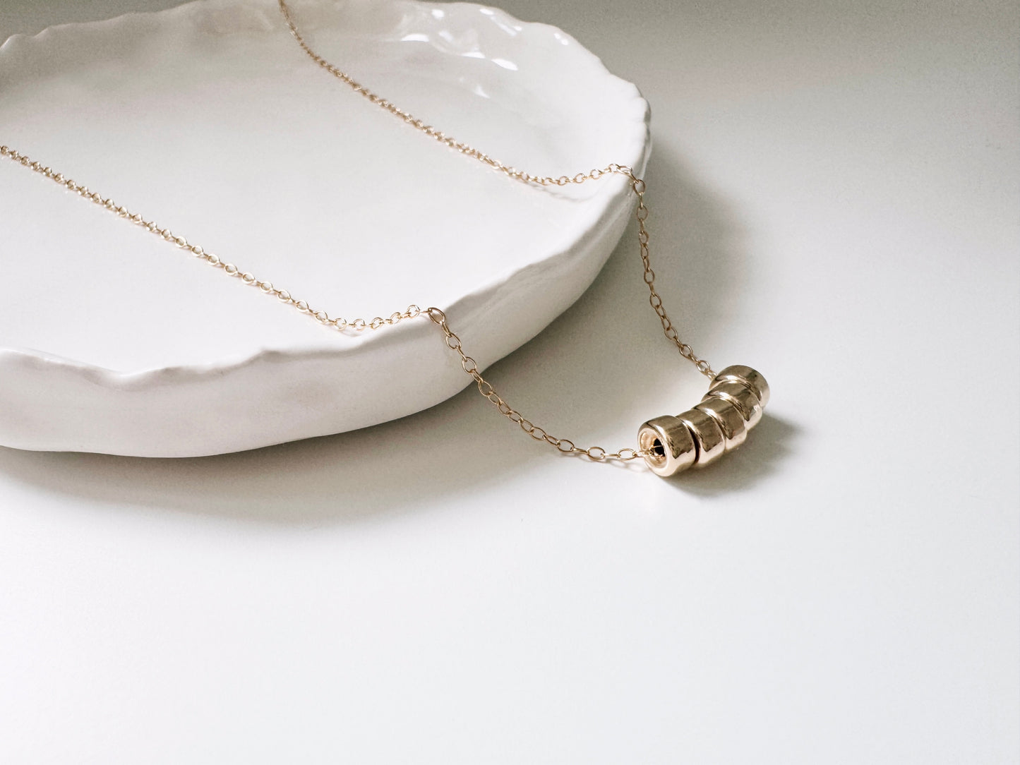 50th Birthday Gold Filled Rondelle Bead Necklace