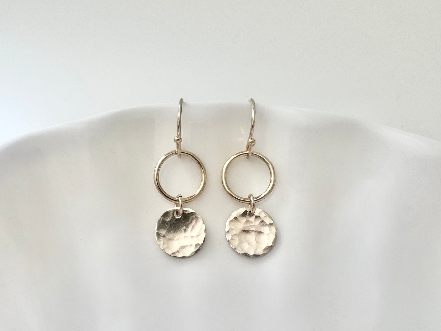 Gold Filled Disc & Hoop Earrings
