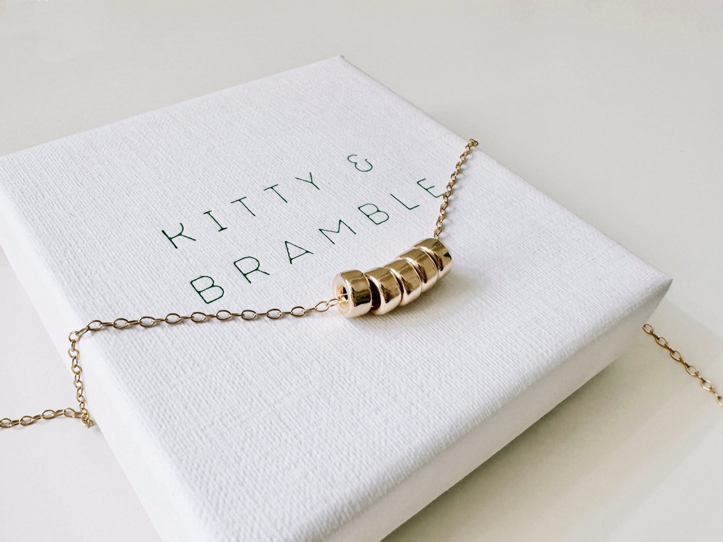 50th Birthday Gold Filled Rondelle Bead Necklace