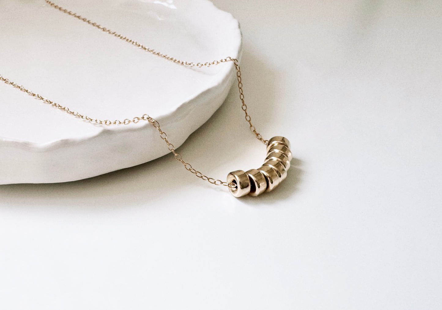 70th Birthday Gold Filled Rondelle Bead Necklace
