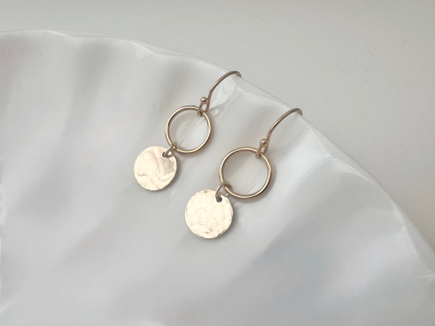 Gold Filled Disc & Hoop Earrings