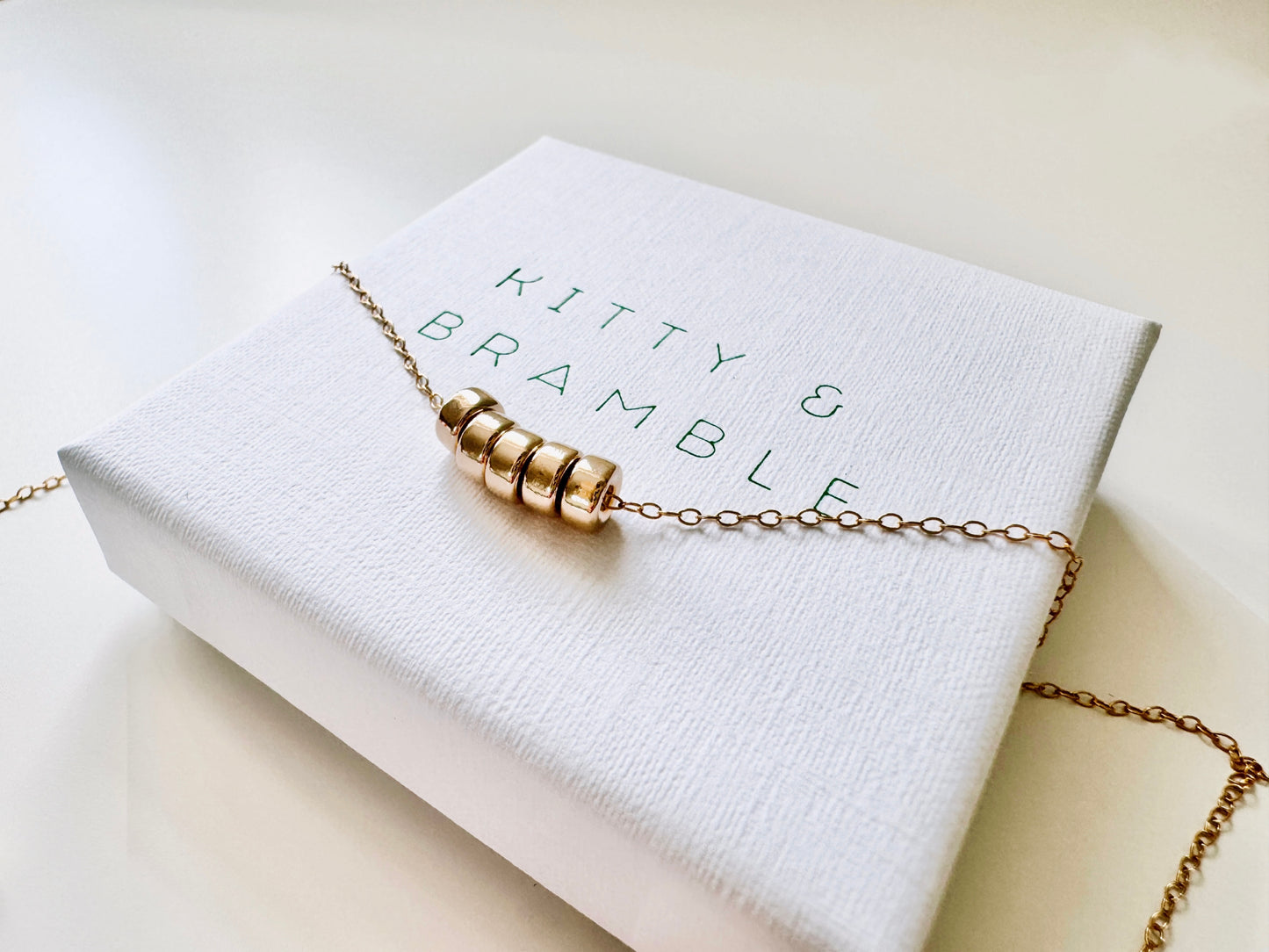50th Birthday Gold Filled Rondelle Bead Necklace