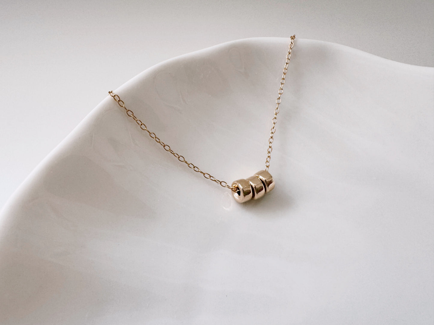 30th Birthday Gold Filled Rondelle Bead Necklace