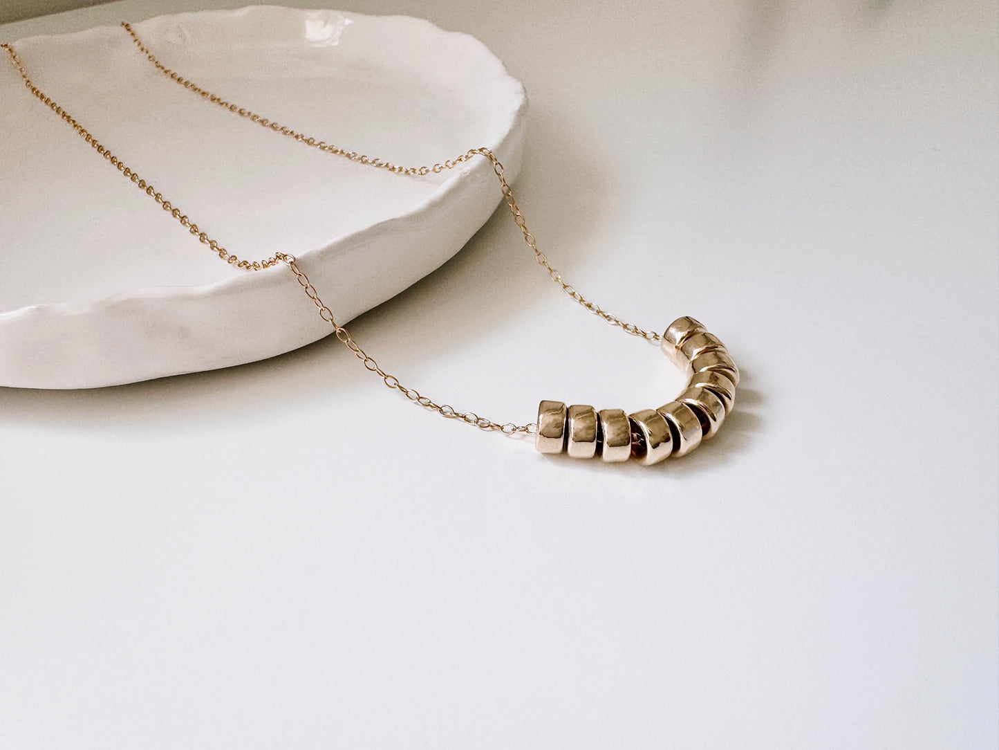 100th Birthday Gold Filled Rondelle Bead Necklace