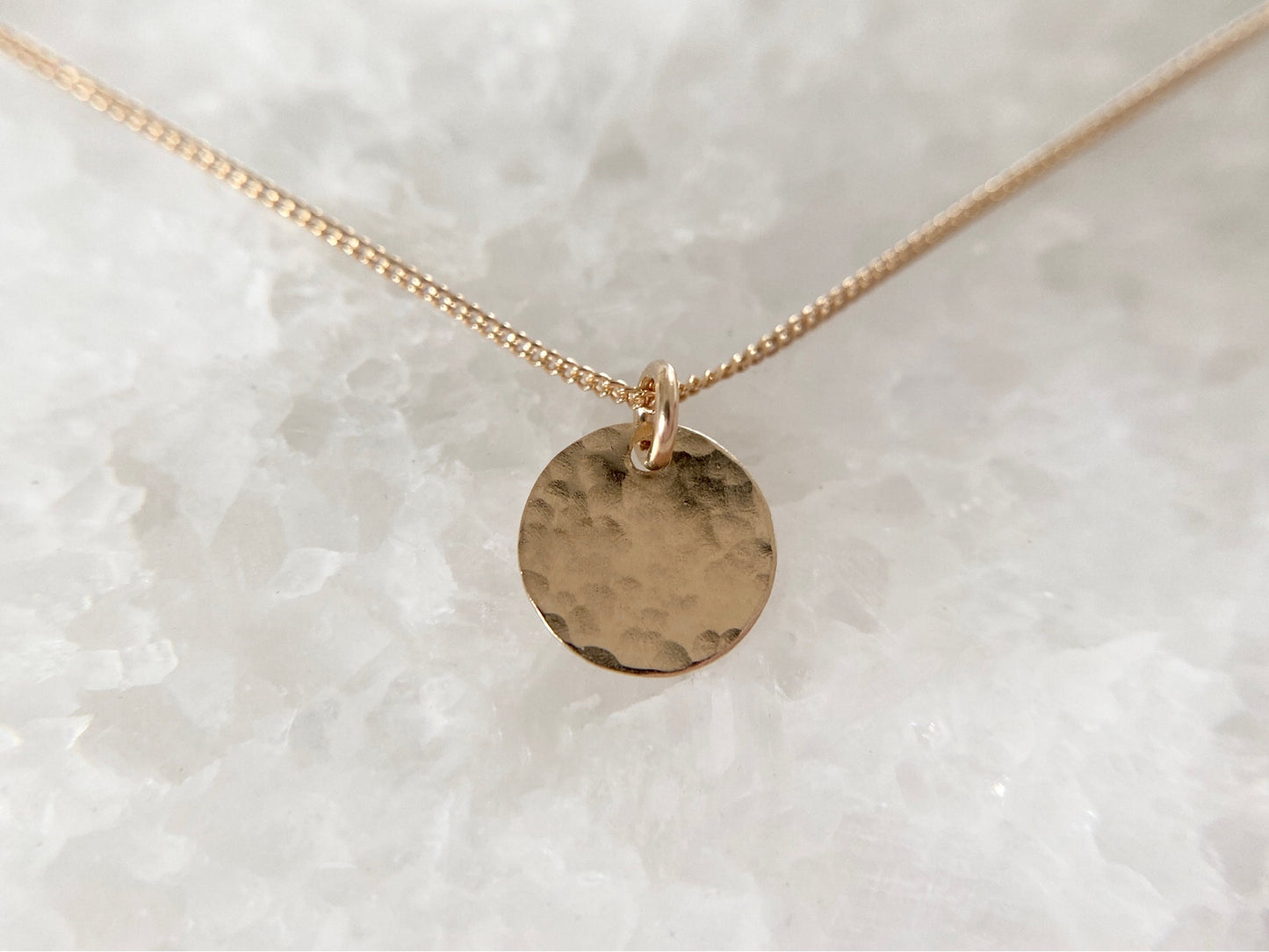 Gold Filled Disc Pendant Necklace