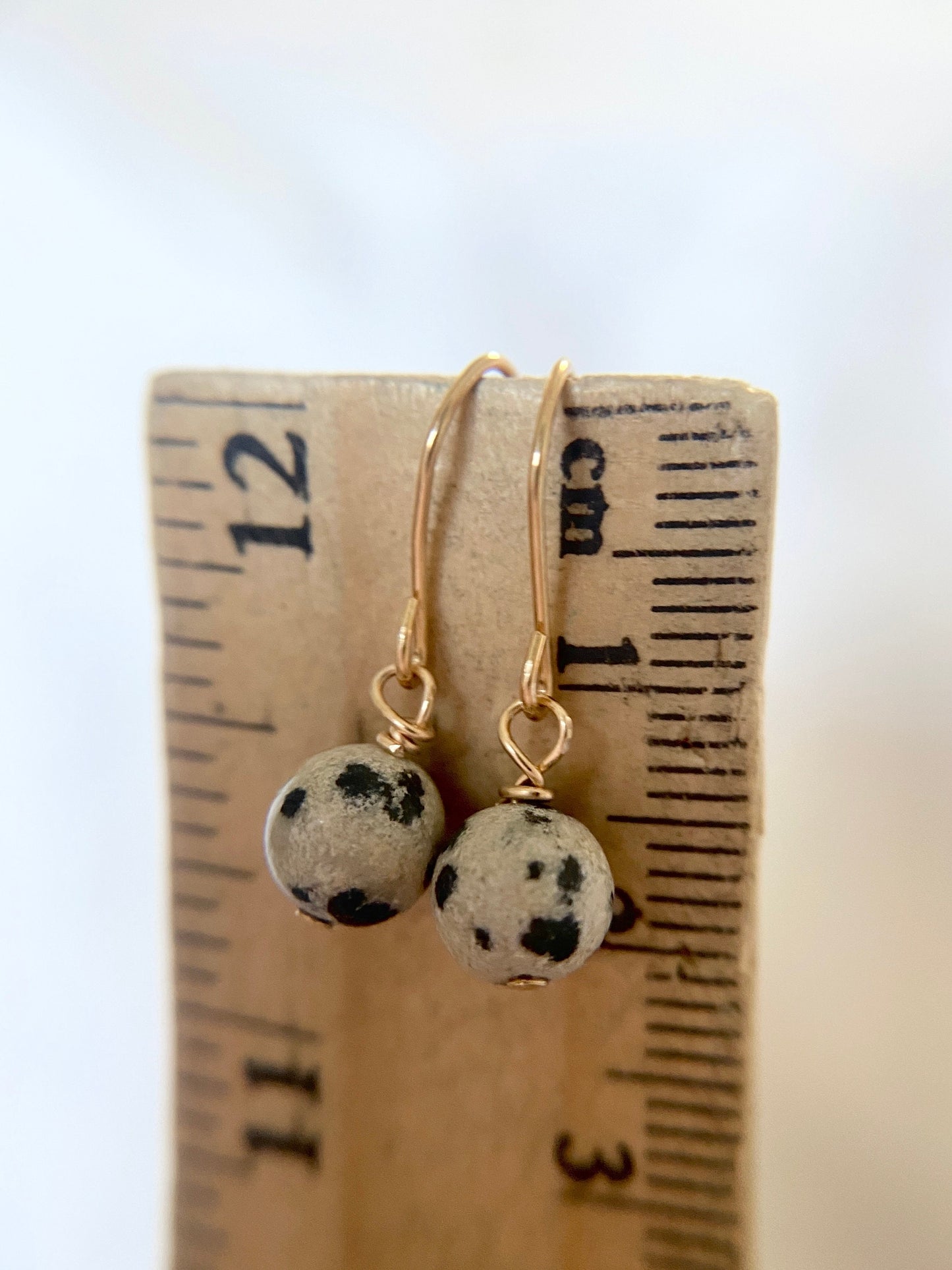 Gold Filled Earrings Dalmatian Jasper