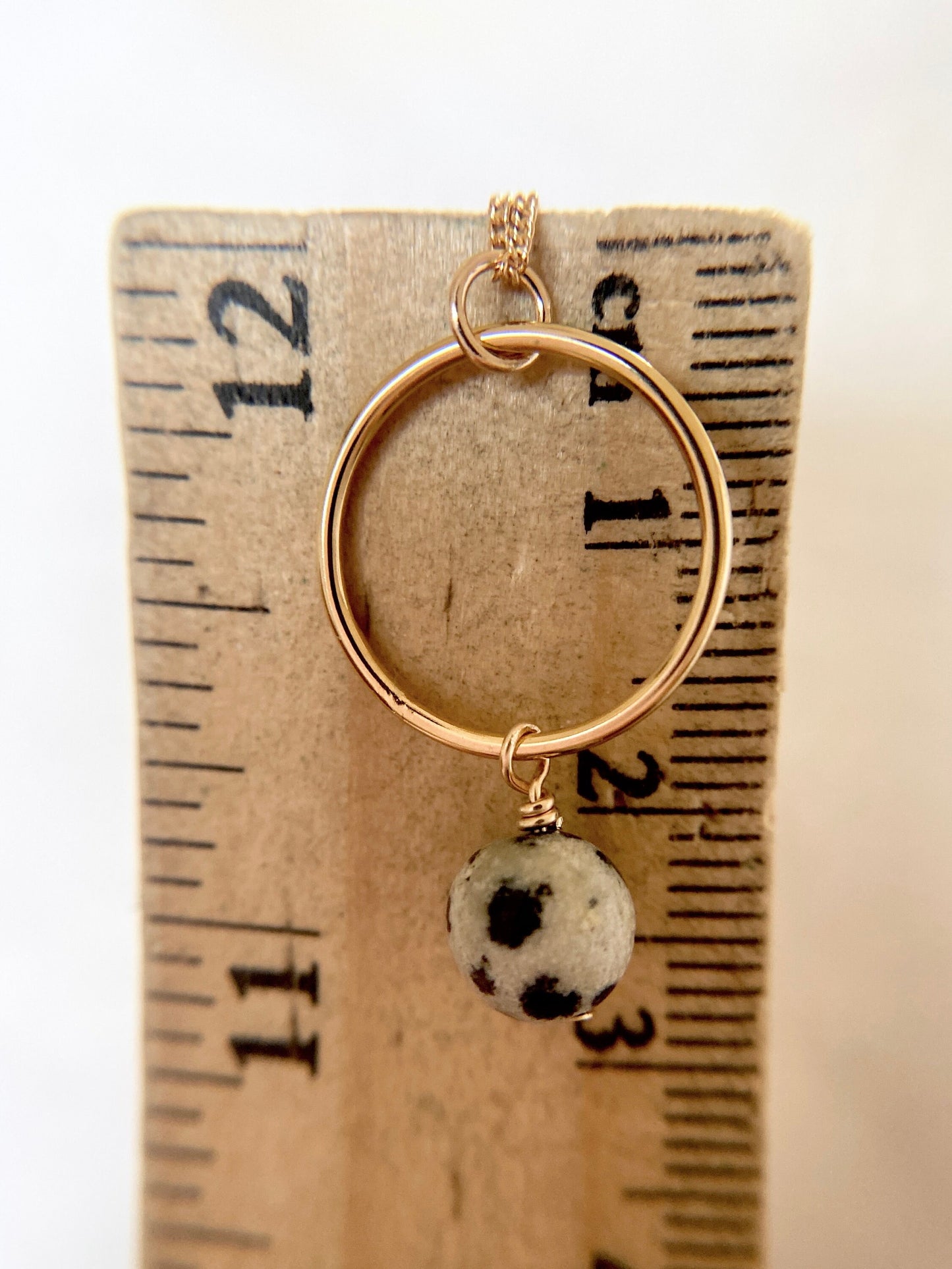 Gold Filled Dalmatian Jasper Circle Necklace