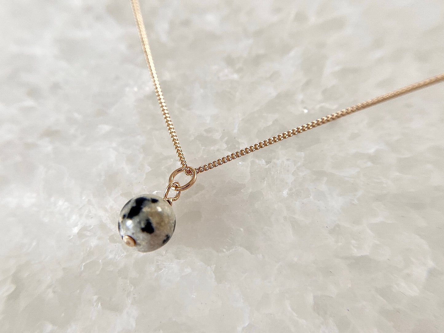 Gold Filled Dalmatian Jasper Pendant Necklace