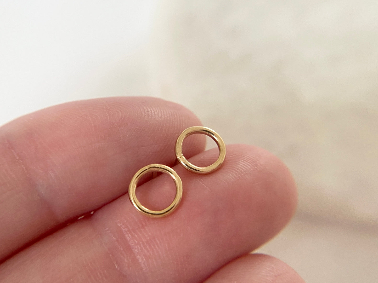 Gold Filled Petite Circle Stud Earrings