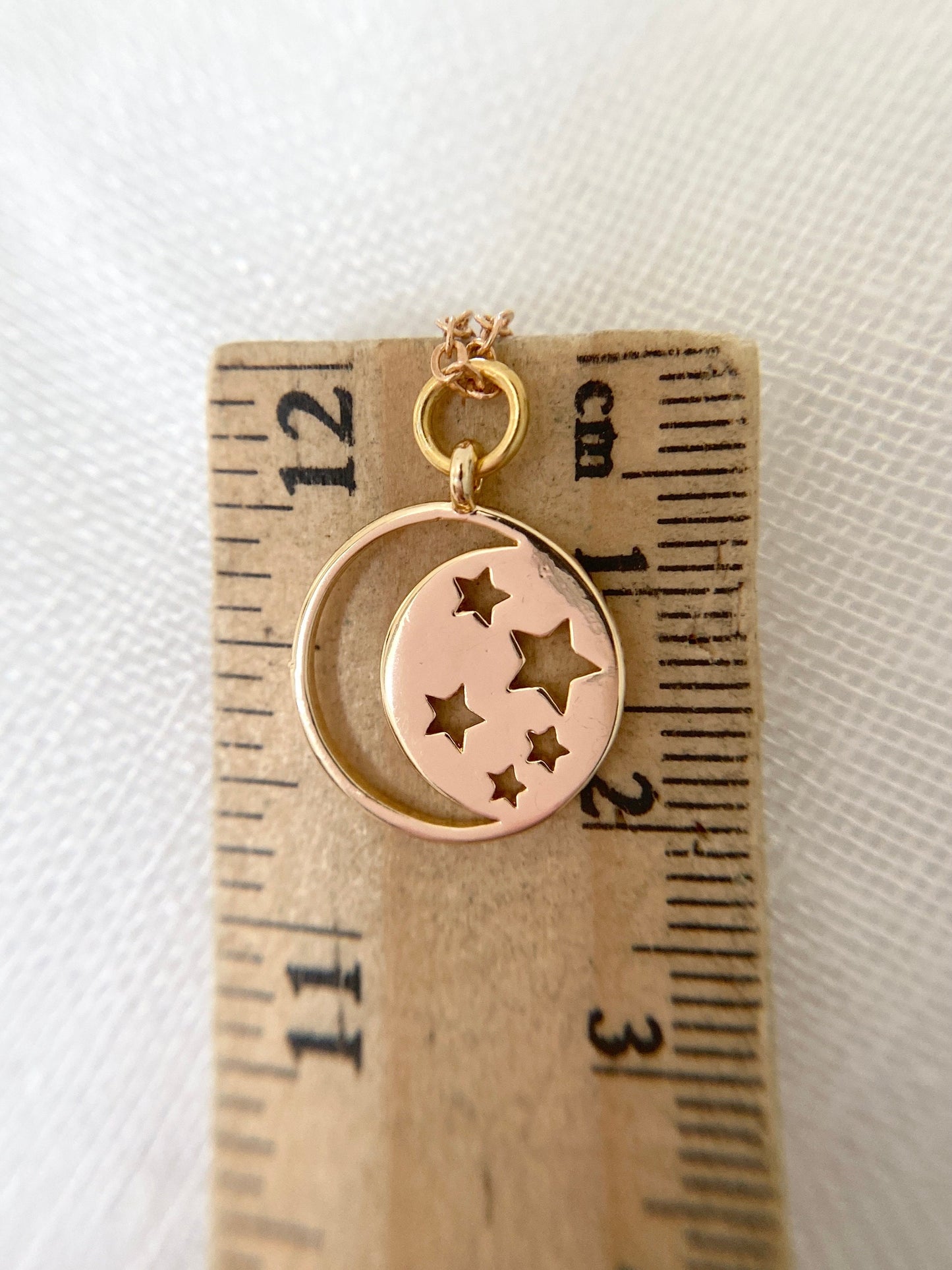 Gold Plated Moon Star Pendant Necklace