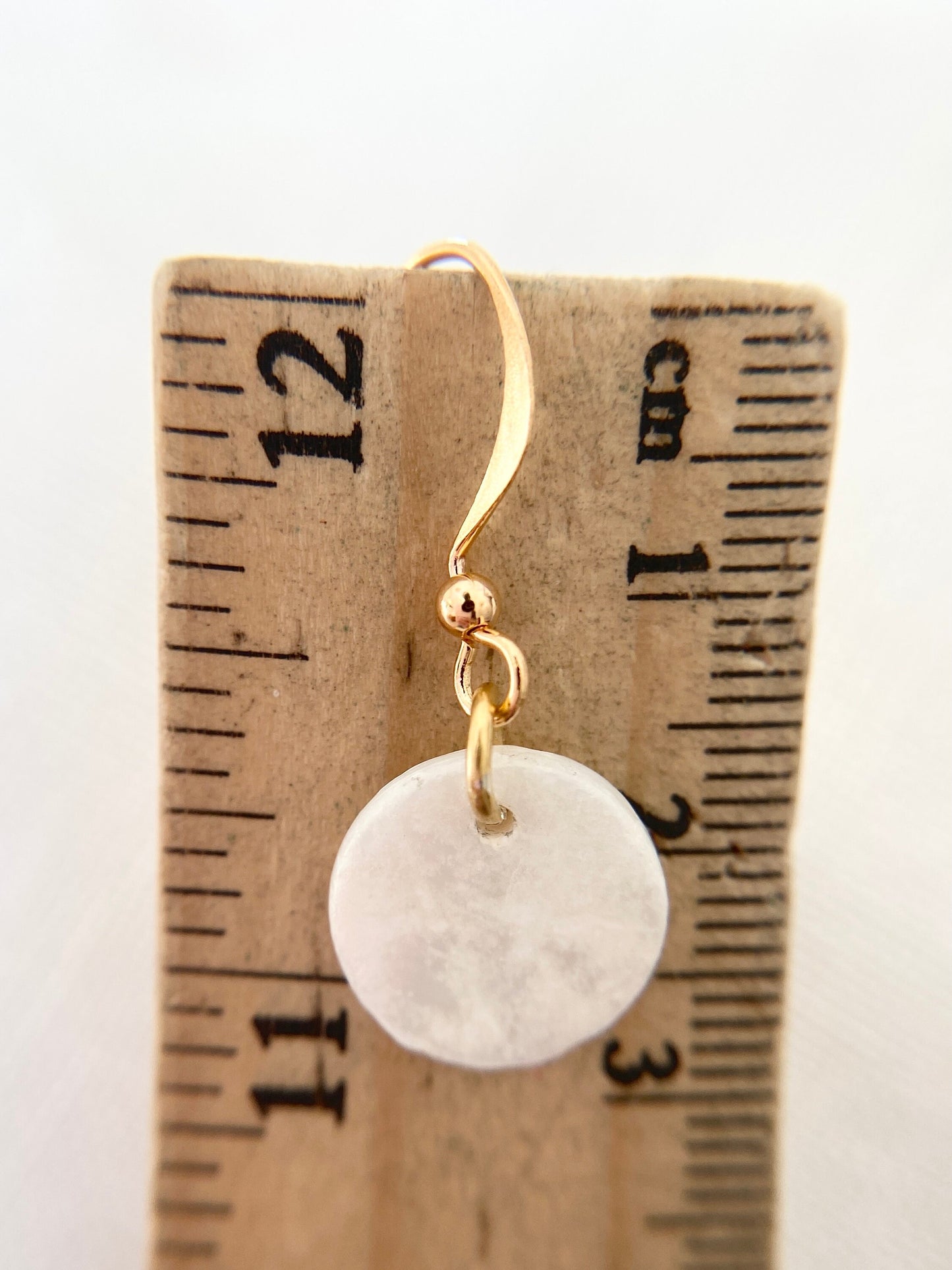 Gold Plated Mother of Pearl Disc Earrings