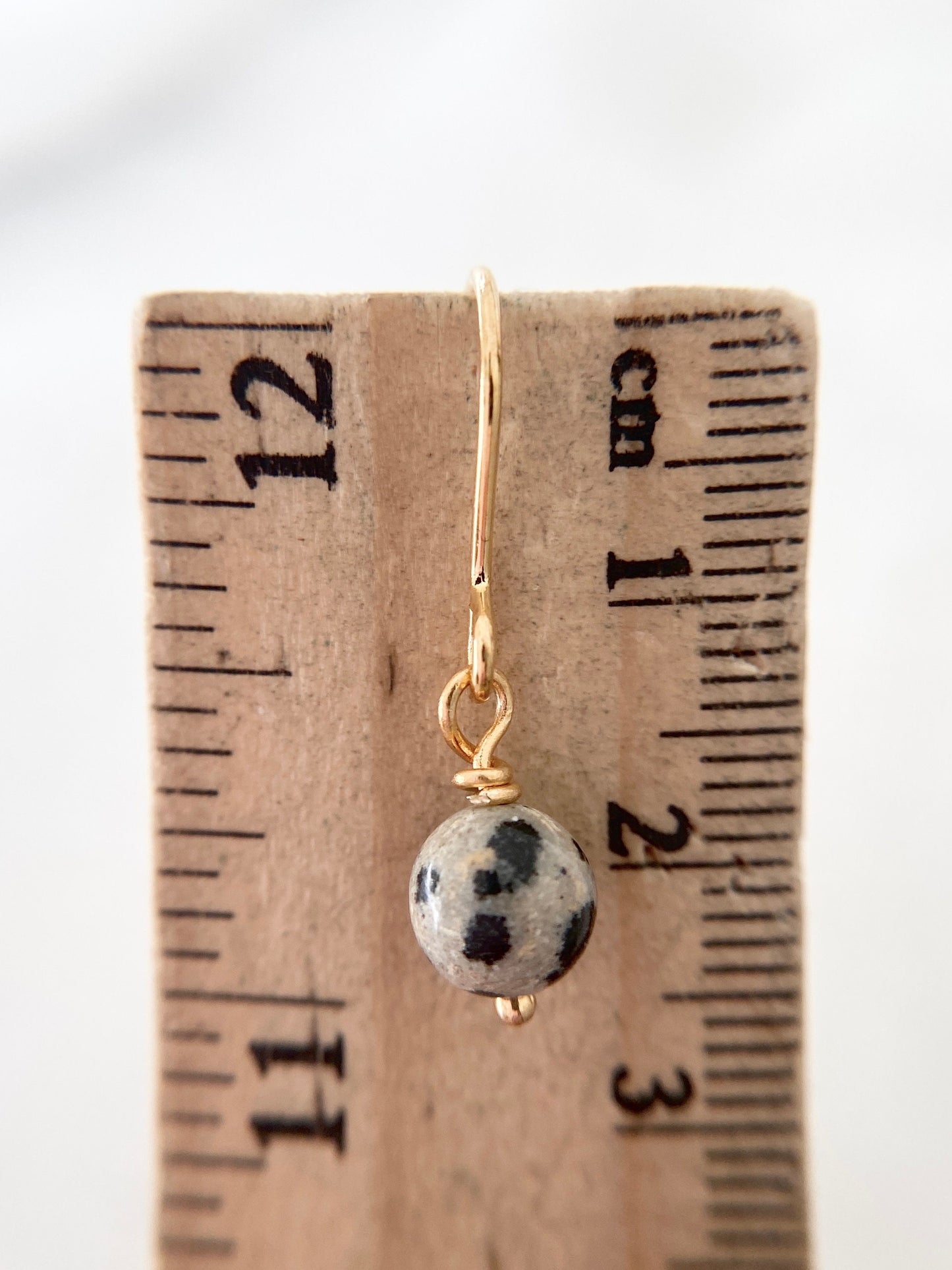 Gold Plated Dalmatian Jasper Earrings