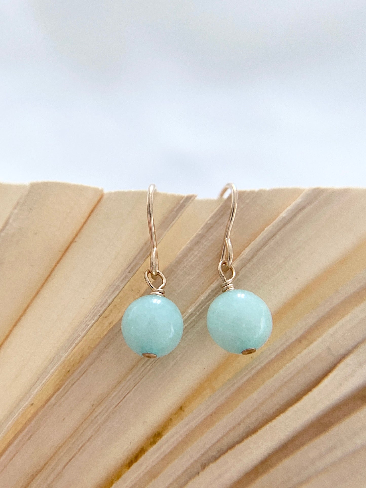 Gold Filled Jade Earrings