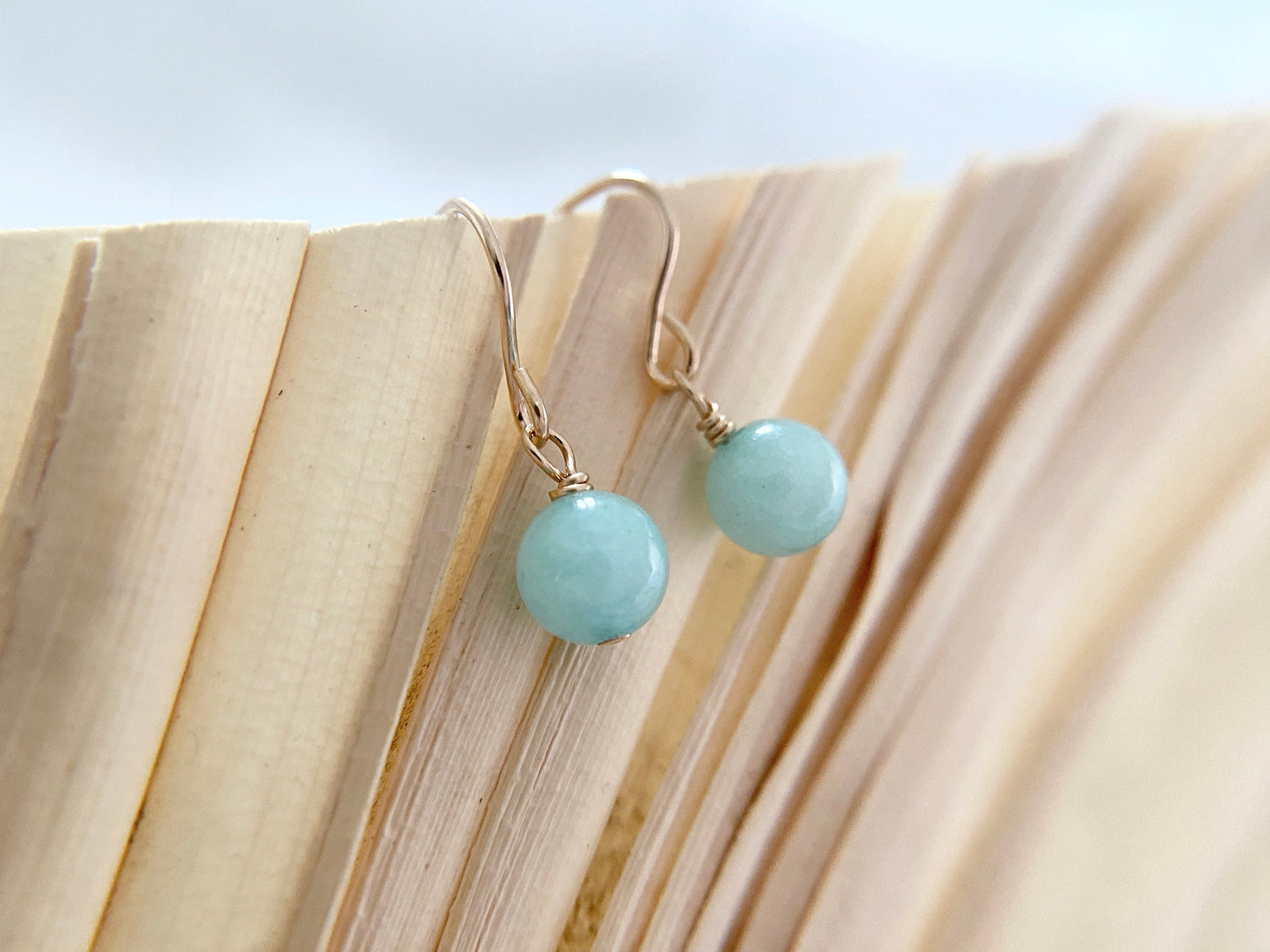 Gold Filled Jade Earrings