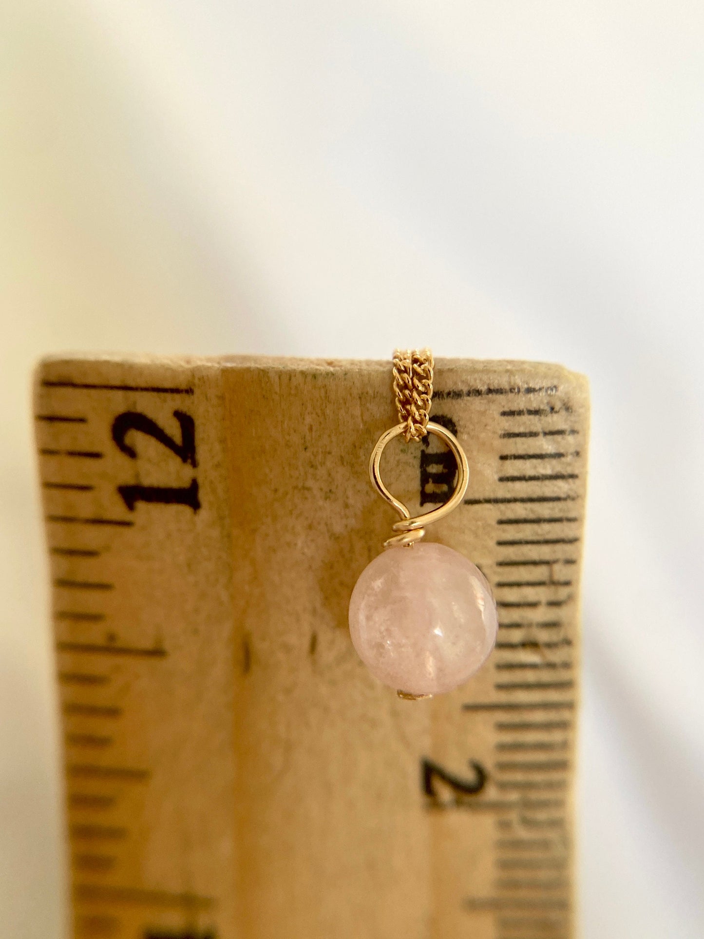 Gold Filled Rose Quartz Pendant Necklace