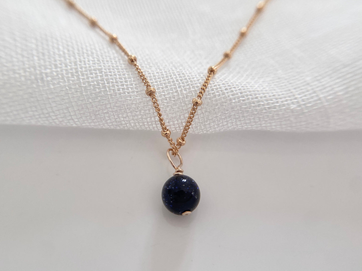 Gold filled necklace satellite chain