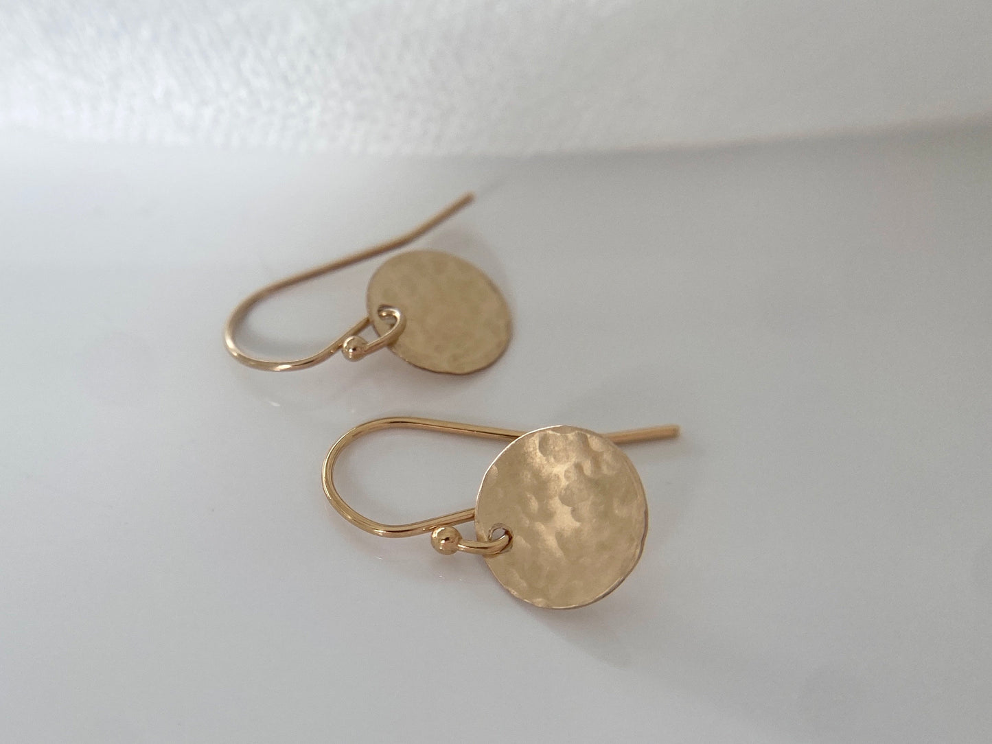 Gold filled disc earrings