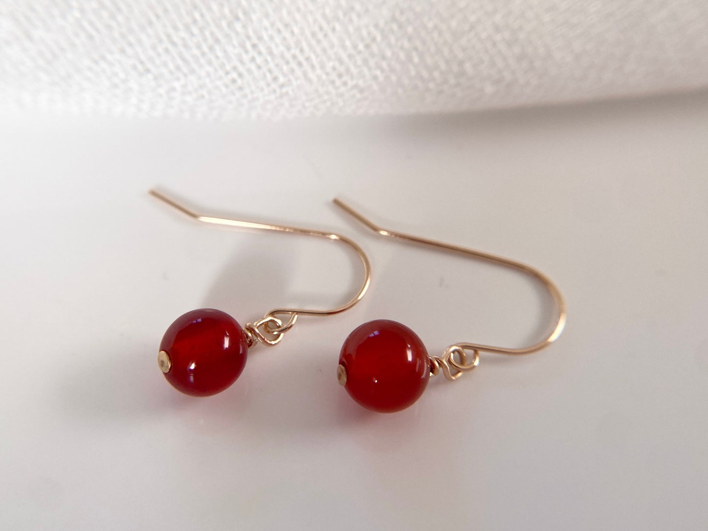 Gold Filled Carnelian Earrings
