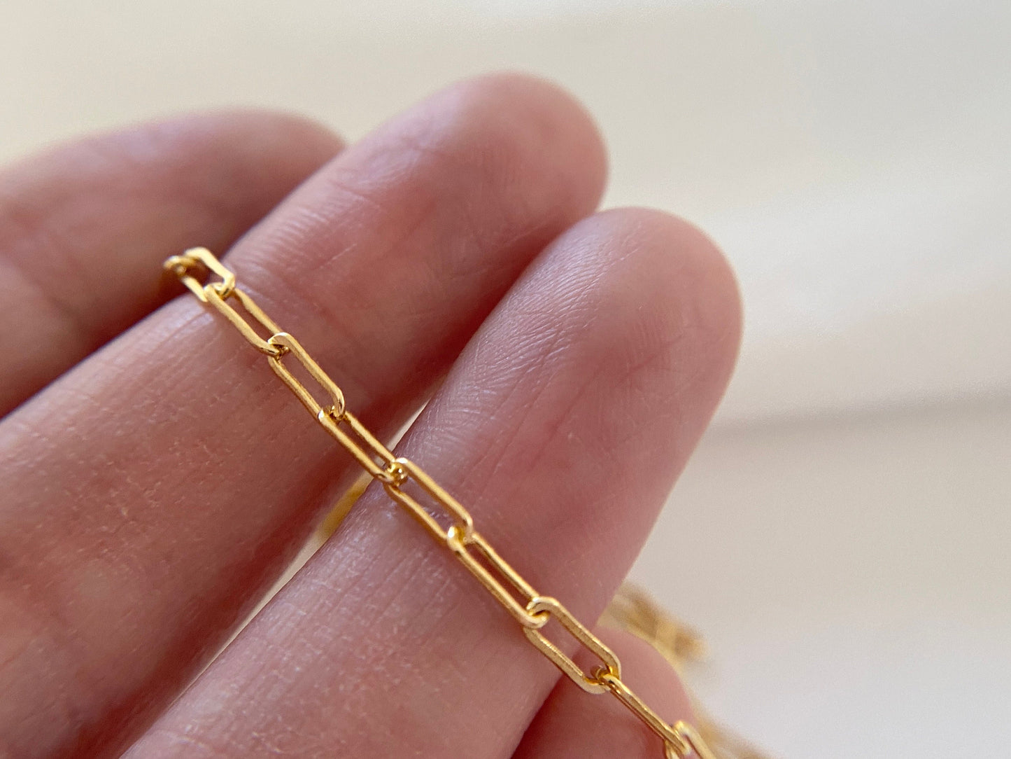 Gold Filled Paperclip Chain Necklace