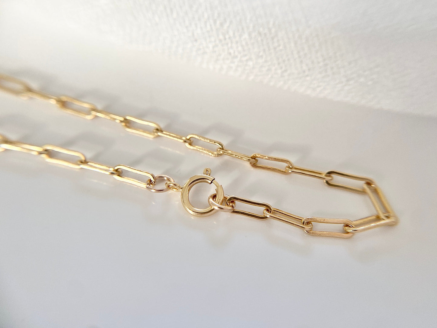 Gold Filled Paperclip Chain Bracelet